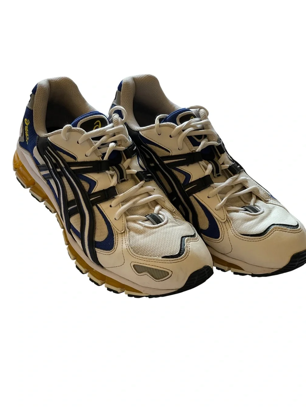 ASICS GEL-KAYANO 5 360 WHITE/BLIE & YELLOW SNEAKERS SZ 12